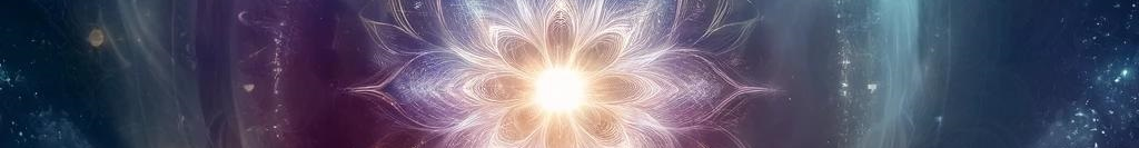 point lumineux qui évolue en rosace avec des voluptes blancs, ton violet rose