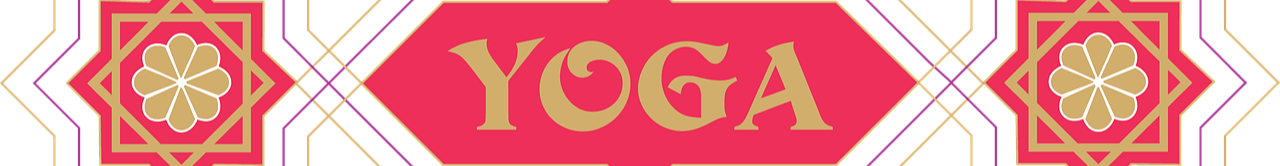 mot yoga en jaune sur fond rouge